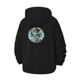 Ocean Wave and Octopus Unisex Full-Zip Printed Waterproof Hooded Windbreaker