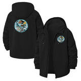 Ocean Wave and Octopus Unisex Full-Zip Printed Waterproof Hooded Windbreaker