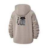 Raccoon Motif Unisex Full-Zip Printed Waterproof Hooded Windbreaker