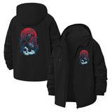 Raven and Skull Art Unisex Full-Zip Printed Waterproof Hooded Windbreaker
