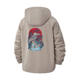 Raven and Skull Art Unisex Full-Zip Printed Waterproof Hooded Windbreaker