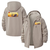 Octopus Sunset Unisex Full-Zip Printed Waterproof Hooded Windbreaker