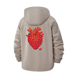 Anatomical Heart Unisex Full-Zip Printed Waterproof Hooded Windbreaker