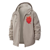 Anatomical Heart Unisex Full-Zip Printed Waterproof Hooded Windbreaker