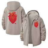 Anatomical Heart Unisex Full-Zip Printed Waterproof Hooded Windbreaker