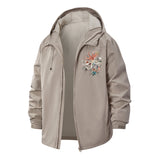 Whimsical Octopus Unisex Full-Zip Printed Waterproof Hooded Windbreaker