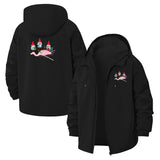 Gnome and Flamingo Unisex Full-Zip Printed Waterproof Hooded Windbreaker
