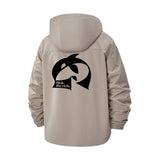 Minimal Penguin Unisex Full-Zip Printed Waterproof Hooded Windbreaker