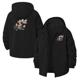 Cartoon Bike Ride Unisex Full-Zip Printed Waterproof Hooded Windbreaker