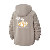 Whimsical Snake Illustration Unisex Full-Zip Printed Waterproof Hooded Windbreaker