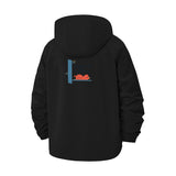 Anime-Style Sleeping Cat Unisex Full-Zip Printed Waterproof Hooded Windbreaker