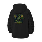 Mystical Bird and Botanical Unisex Full-Zip Printed Waterproof Hooded Windbreaker