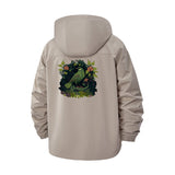 Mystical Bird and Botanical Unisex Full-Zip Printed Waterproof Hooded Windbreaker