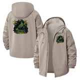 Mystical Bird and Botanical Unisex Full-Zip Printed Waterproof Hooded Windbreaker
