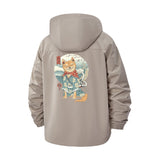 Kimono Cat Unisex Full-Zip Printed Waterproof Hooded Windbreaker
