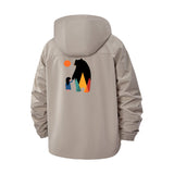 Bear and Camper Graphic Unisex Full-Zip Printed Waterproof Hooded Windbreaker