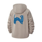 Abstract Dog Unisex Full-Zip Printed Waterproof Hooded Windbreaker