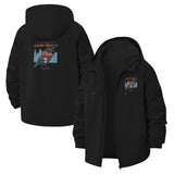 Coffee-Loving Crow City Unisex Full-Zip Printed Waterproof Hooded Windbreaker