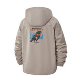 Coffee-Loving Crow City Unisex Full-Zip Printed Waterproof Hooded Windbreaker