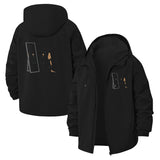 Reflective Cat Unisex Full-Zip Printed Waterproof Hooded Windbreaker