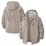 Reflective Cat Unisex Full-Zip Printed Waterproof Hooded Windbreaker