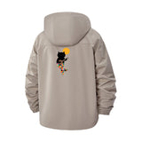 Playful Cat Unisex Full-Zip Printed Waterproof Hooded Windbreaker