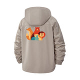 Geometric Animal Group Unisex Full-Zip Printed Waterproof Hooded Windbreaker