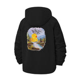 Rubber Duck Mountain Scene Unisex Full-Zip Printed Waterproof Hooded Windbreaker
