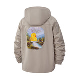 Rubber Duck Mountain Scene Unisex Full-Zip Printed Waterproof Hooded Windbreaker