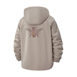 Bee Motif Unisex Full-Zip Printed Waterproof Hooded Windbreaker