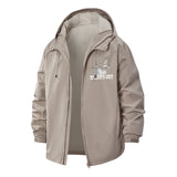 Rock Cat Graphic Unisex Full-Zip Printed Waterproof Hooded Windbreaker
