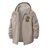 Wild Fox Graphic Unisex Full-Zip Printed Waterproof Hooded Windbreaker