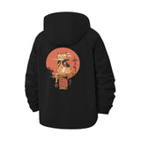 Samurai Cat Unisex Full-Zip Printed Waterproof Hooded Windbreaker