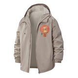 Samurai Cat Unisex Full-Zip Printed Waterproof Hooded Windbreaker