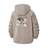 Astronaut on Crescent Moon Unisex Full-Zip Printed Waterproof Hooded Windbreaker