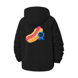 Hot Dog Winner Unisex Full-Zip Printed Waterproof Hooded Windbreaker