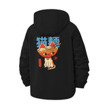 Noodle Cat Unisex Full-Zip Printed Waterproof Hooded Windbreaker