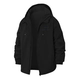 Minimalist Unisex Full-Zip Printed Waterproof Hooded Windbreaker