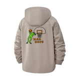 Basketball Frog Unisex Full-Zip Printed Waterproof Hooded Windbreaker