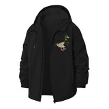Mallard Duck Unisex Full-Zip Printed Waterproof Hooded Windbreaker
