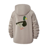 Mallard Duck Unisex Full-Zip Printed Waterproof Hooded Windbreaker
