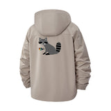 Raccoon Motif Unisex Full-Zip Printed Waterproof Hooded Windbreaker