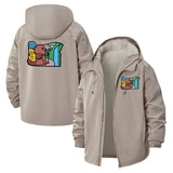 Camping Beaver Unisex Full-Zip Printed Waterproof Hooded Windbreaker