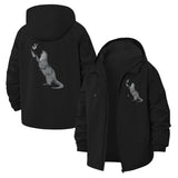Smoking Dinosaur Unisex Full-Zip Printed Waterproof Hooded Windbreaker