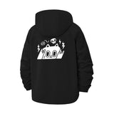 Edgy Cartoon Cat Unisex Full-Zip Printed Waterproof Hooded Windbreaker