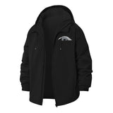 Dinosaur Silhouette Unisex Full-Zip Printed Waterproof Hooded Windbreaker