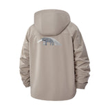 Dinosaur Silhouette Unisex Full-Zip Printed Waterproof Hooded Windbreaker