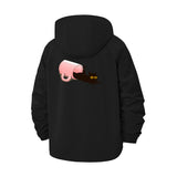 Cat in Mug Unisex Full-Zip Printed Waterproof Hooded Windbreaker