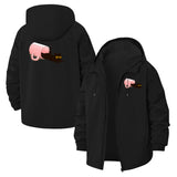 Cat in Mug Unisex Full-Zip Printed Waterproof Hooded Windbreaker