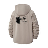 Distressed Cat Graphic Unisex Full-Zip Printed Waterproof Hooded Windbreaker